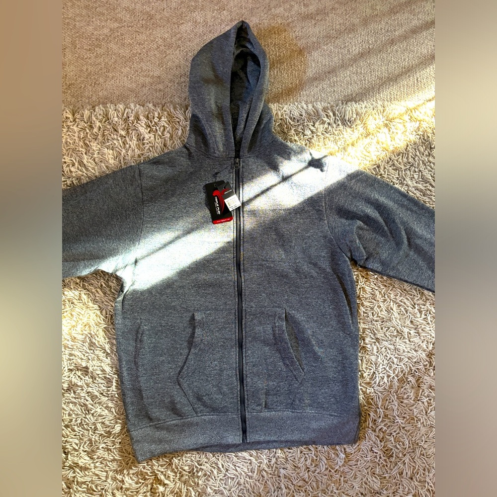 Triple Play Salt & Pepper Size Large Zip-Up Sweatshirt/Hoodie